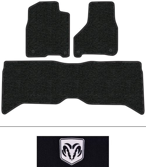 2010 Dodge Ram 3500 Floor Mats (Logos Available) - 3pc - Cutpile | Fits: Crew Cab, 2pc Frts & 1pc Rr