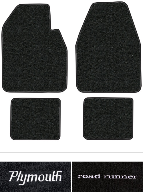1968-1973 Plymouth Road Runner (B-Body) Floor Mats (Logos Available) - 4pc - Loop | Fits: Auto