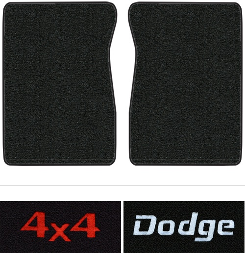 1987-1988 Dodge W100 Floor Mats (Logos Available) - 2pc - Cutpile