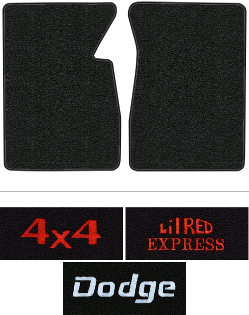 1977-1986 Dodge D150 Floor Mats (Logos Available) - 2pc - Cutpile