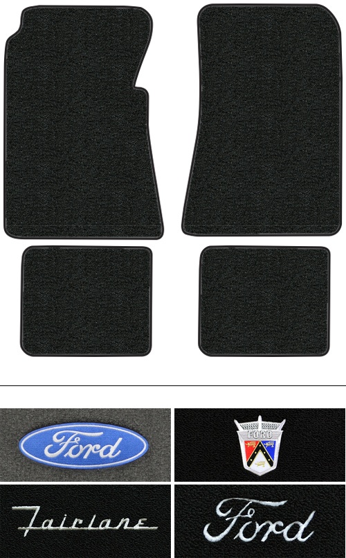 1955-1956 Ford Fairlane Floor Mats (Logos Available) - 4pc - Loop