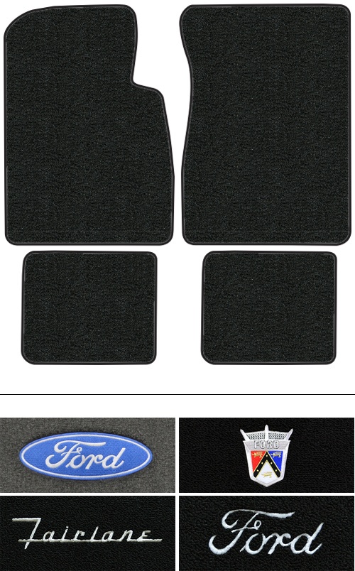1957-1958 Ford Fairlane Floor Mats (Logos Available) - 4pc - Loop