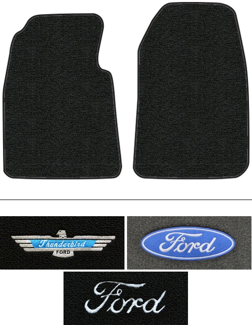 1955-1957 Ford Thunderbird (Early Bird) Floor Mats (Logos Available) - 2pc - Loop