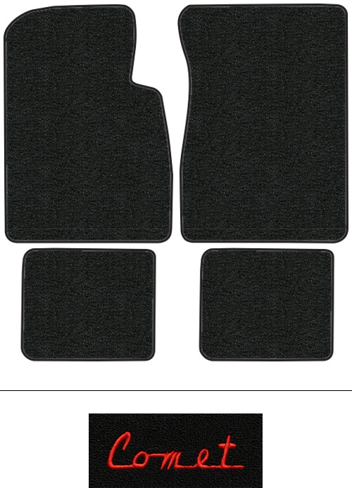 1963-1965 Mercury Comet Floor Mats (Logos Available) - 4pc - Loop | Fits: 2DR, 4DR, Hardtop, Sedan