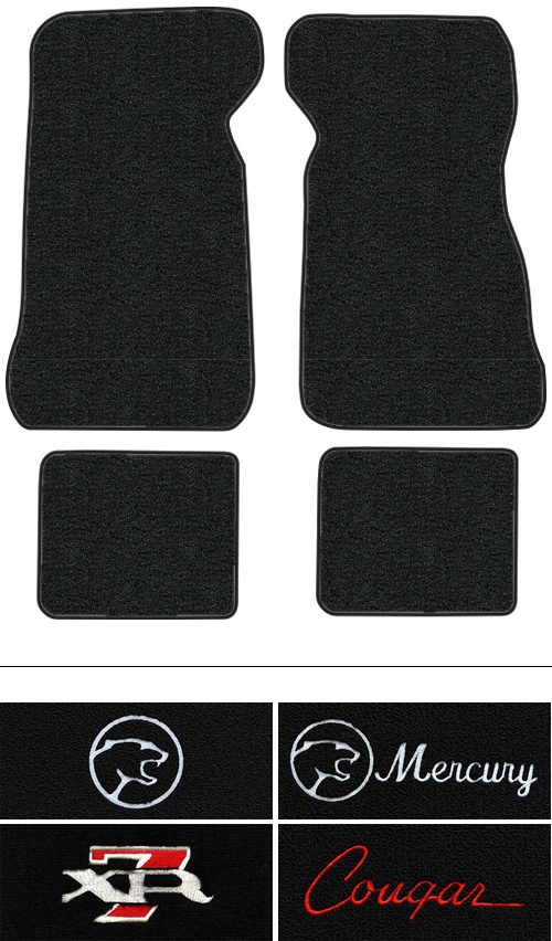 1980-1982 Mercury Cougar Floor Mats (Logos Available) - 4pc - Cutpile