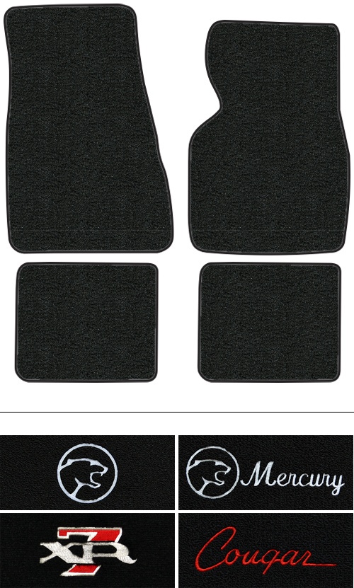1983-1988 Mercury Cougar Floor Mats (Logos Available) - 4pc - Cutpile