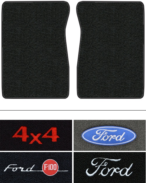 1965-1972 Ford F-100 Floor Mats (Logos Available) - 2pc - Loop