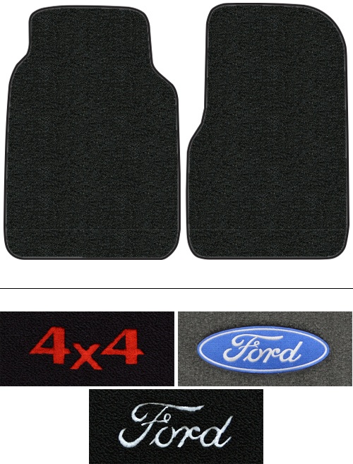 1987 Ford F-150 (Bricknose) Floor Mats (Logos Available) - 2pc - Cutpile | Fits: Reg Cab