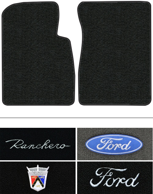 1957-1958 Ford Ranchero Floor Mats (Logos Available) - 2pc - Loop