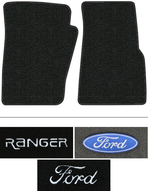 1983-2011 Ford Ranger Floor Mats (Logos Available) - 2pc - Cutpile | Fits: Reg Cab