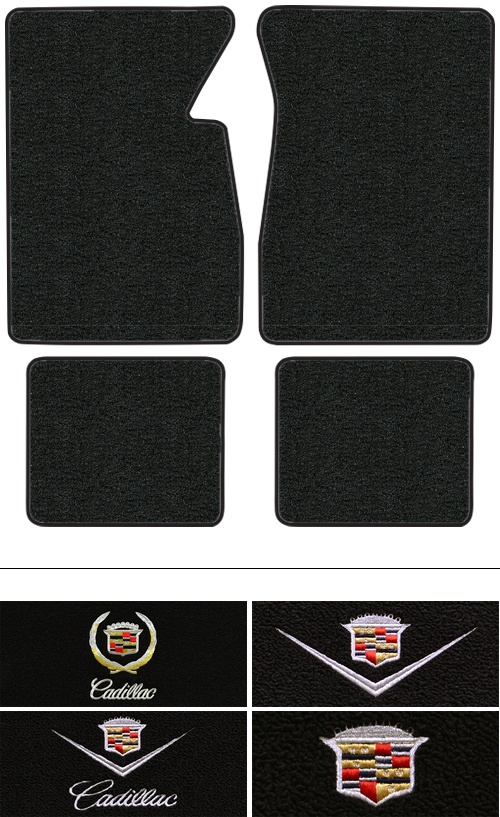 1965-1970 Cadillac DeVille Floor Mats (Logos Available) - 4pc - Loop | Fits: 2DR, Coupe, Convertible