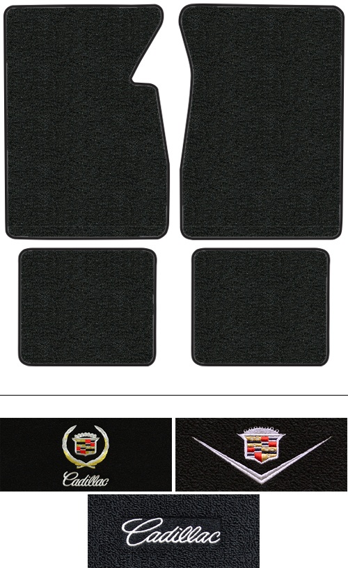 1959-1960 Cadillac DeVille Floor Mats (Logos Available) - 4pc - Loop | Fits: 4DR, Sedan