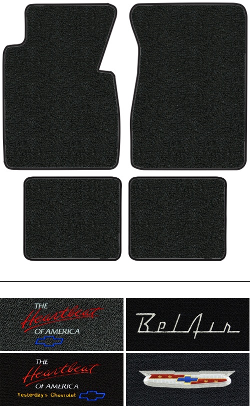 1957 Chevy Bel Air (Tri-Five) Floor Mats (Logos Available) - 4pc - Loop