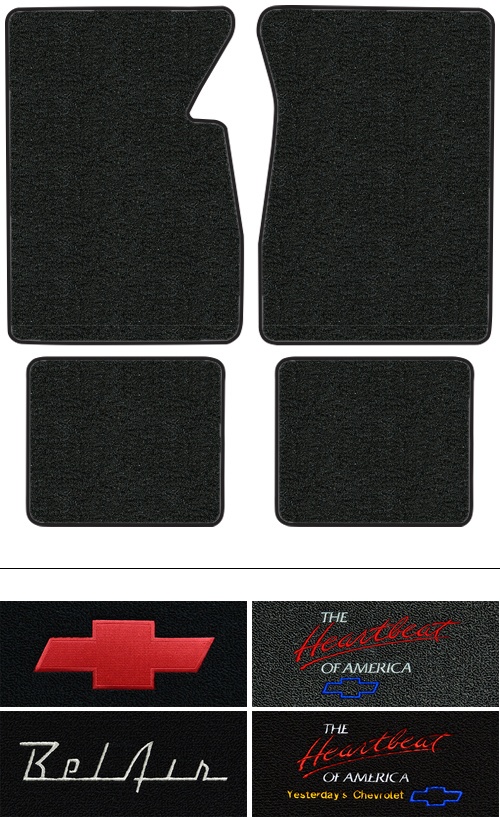 1959 Chevy Bel Air Floor Mats (Logos Available) - 4pc - Tuxedo
