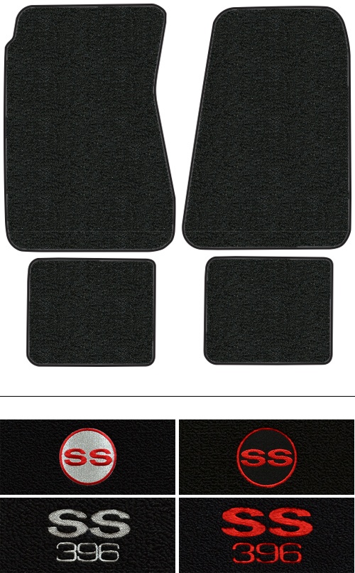1968-1972 Chevy Chevelle Floor Mats (Logos Available) - 4pc - Loop