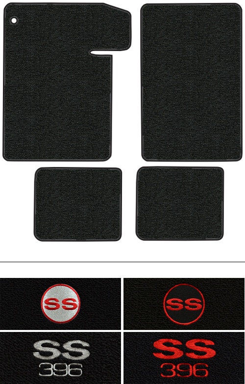 1964-1967 Chevy Chevelle Floor Mats (Logos Available) - 4pc - Loop