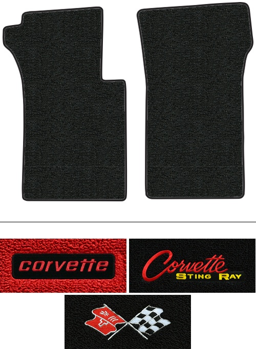 1963-1967 Corvette (C2) Floor Mats (Logos Available) 2pc - Loop