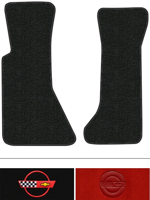 1984-1987 Corvette (C4) Floor Mats (Logos Available) 2pc - Cutpile