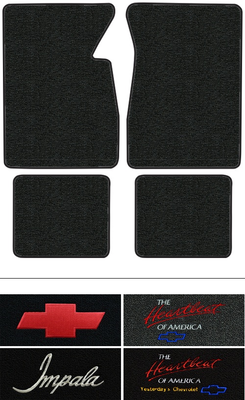 1959-1960 Chevy Impala Floor Mats (Logos Available) - 4pc - Loop