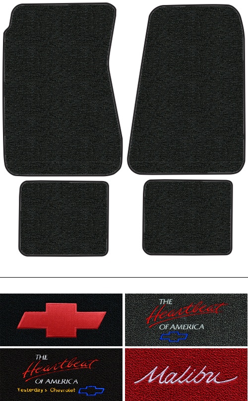 1968-1972 Chevy Chevelle Malibu Floor Mats (Logos Available) - 4pc - Loop