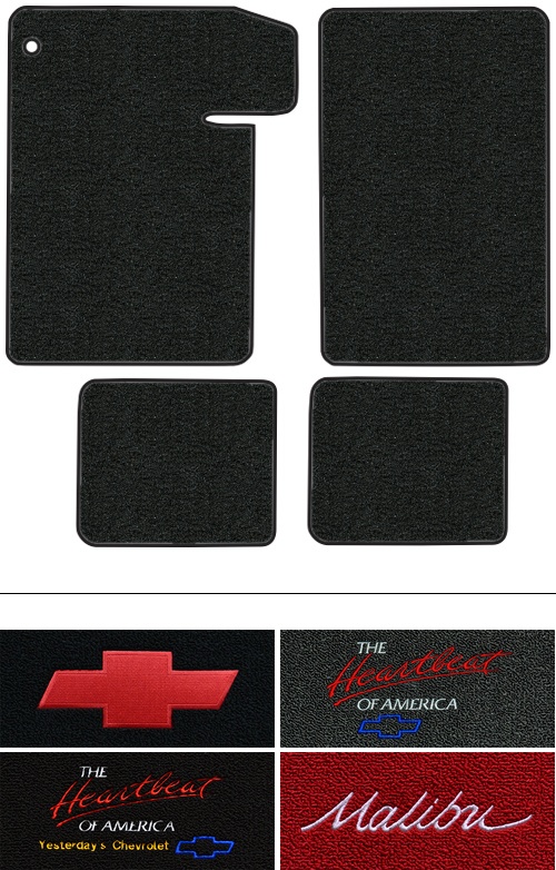 1964-1967 Chevy Malibu Floor Mats (Logos Available) - 4pc - Loop