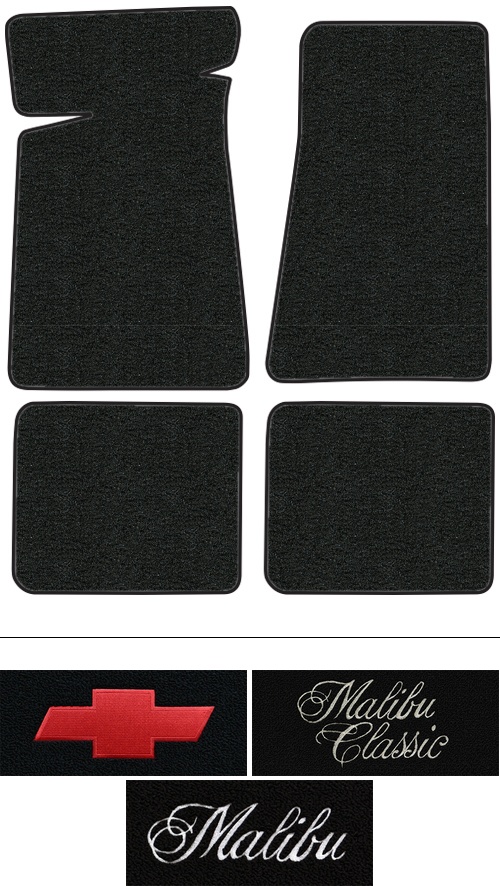 1982-1983 Chevy Malibu (G-Body) Floor Mats (Logos Available) - 4pc - Cutpile