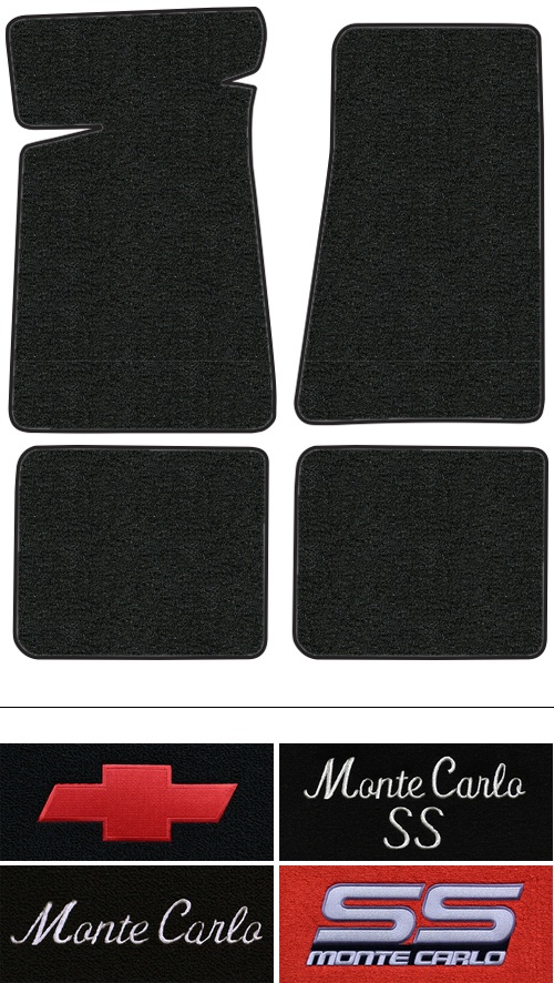 1982-1988 Chevy Monte Carlo (G-Body) Floor Mats (Logos Available) - 4pc - Cutpile