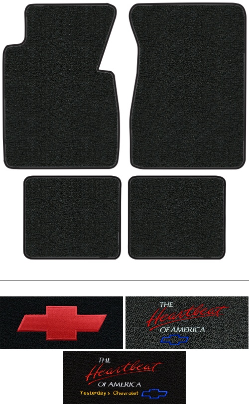 1955-1956 Chevy Nomad (Tri-Five) Floor Mats (Logos Available) - 4pc - Loop | Fits: 2DR, Wagon