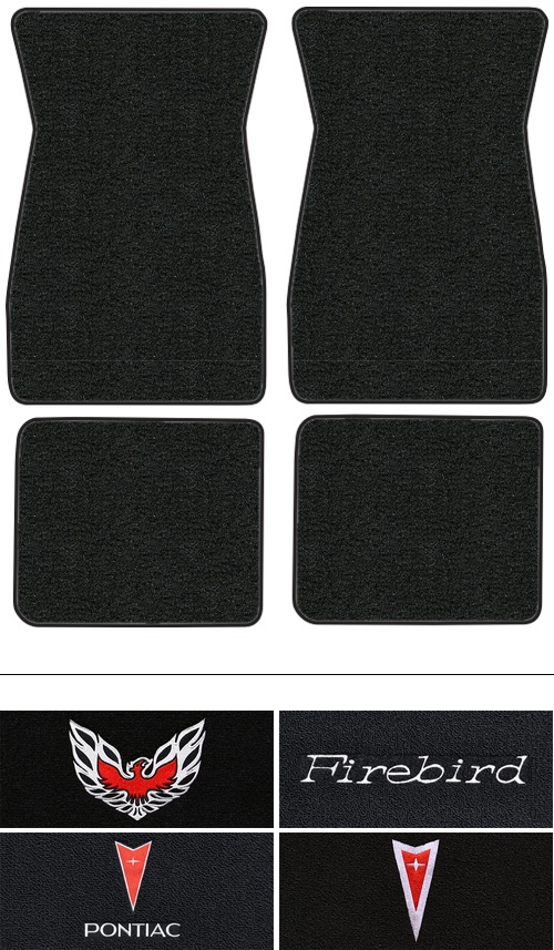 1967-1973 Pontiac Firebird (1st Gen Firebird) Floor Mats (Logos Available) - 4pc - Loop | Fits: Will not fit the floor mounted accelerator