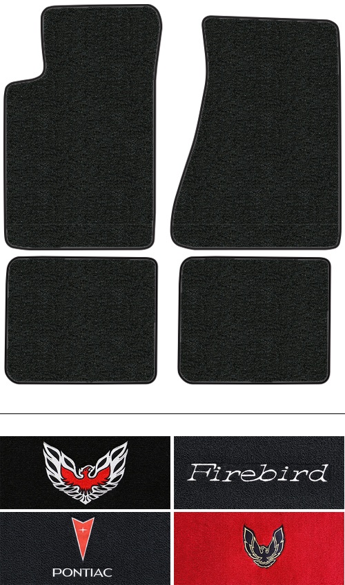 1985-1992 Pontiac Firebird (3rd Gen Firebird) Floor Mats (Logos Available) - 4pc - Cutpile | Fits: Molded