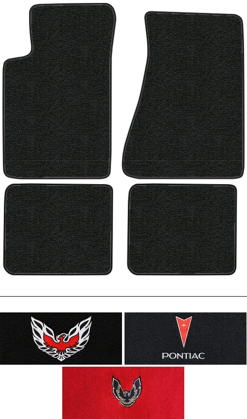 1982-1984 Pontiac Firebird (3rd Gen Firebird) Trans Am Floor Mats (Logos Available) - 4pc - Cutpile | Fits: Molded