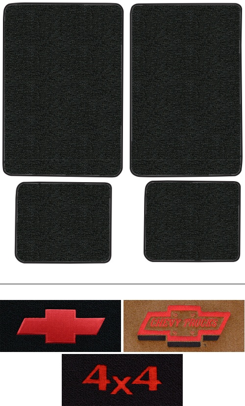 1992-1998 Chevy C3500 (OBS) Floor Mats (Logos Available) - 4pc - Cutpile | Fits: Crew Cab