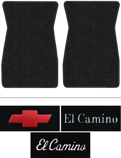 1974-1977 Chevy El Camino Floor Mats (Logos Available) - 2pc - Cutpile