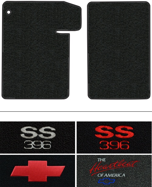 1964-1967 Chevy El Camino Floor Mats (Logos Available) - 2pc - Loop
