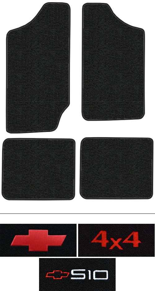 1983-1994 Chevy S10 Blazer Floor Mats (Logos Available) - 4pc - Cutpile