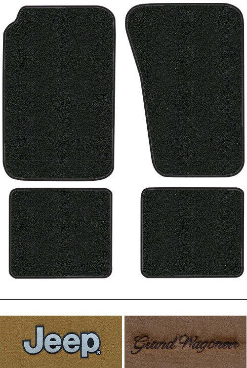 1984-1991 Jeep Grand Wagoneer (SJ) Floor Mats (Logos Available) - 4pc - Cutpile