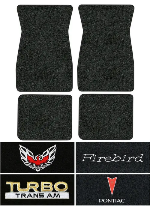 1967-69 Pontiac Firebird Factory Style Floor Mats – Blue Rubber (Front Set)