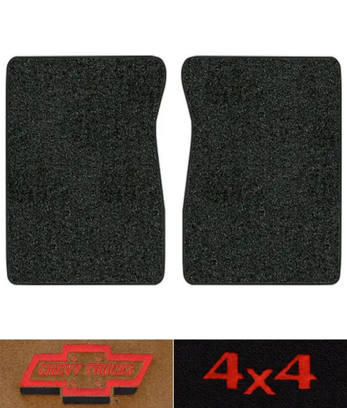 2pc Classic Loop Carpet Floor Mats For 1962-1988 Chevy II Nova - Choose Color/Logo