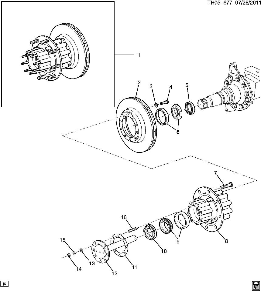 200309 Topkick/Kodiak Rear Axle Spindle Nut 2.5"New OEM 15737204