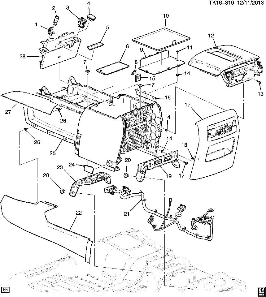 2015 2016 gm suburban tahoe yukon xl denali center console 1998 Ford  Expedition Electrical Diagram 1998