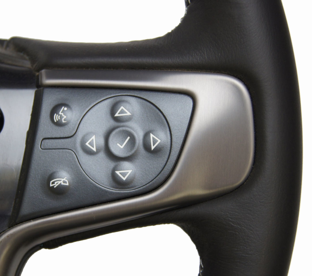 20152016 Silverado Sierra Steering Wheel Black Leather Grey Stitching