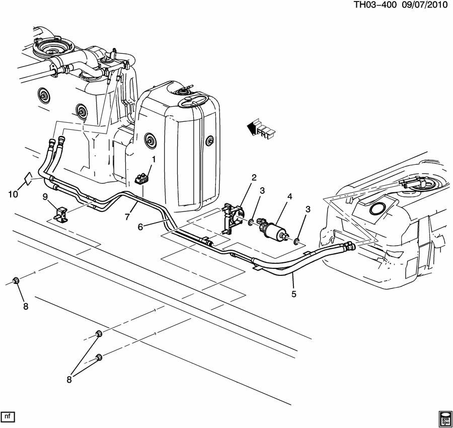 2006-09 GMC C4500 Gas Fuel Lines W/Fuel Pump New OEM 25896054 25896055