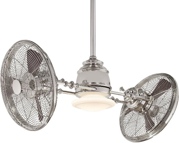 Minka Aire F802PN Vintage Gyro Polished Nickel Ceiling Fan Light Wall