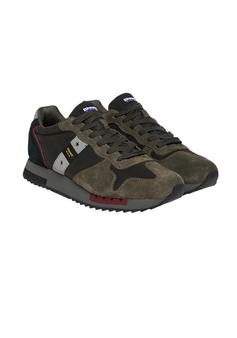 Sneakers blauer uomo f5 queens01 black military a25 BLAUER | F5QUEENS01/WAXBLK BLACK/MILITARY