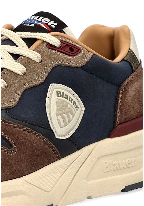 Sneakers blauer uomo F5ray02 navy brown a25 BLAUER | F5RAY02/NUSNVY/DKB NAVY DARK BROWN