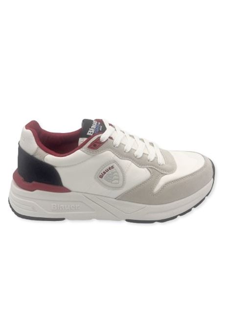 Sneakers blauer uomo s5ray01 white navy  yellow pe25 BLAUER | S5RAY01/NYNNYLON WHITE/NAVY