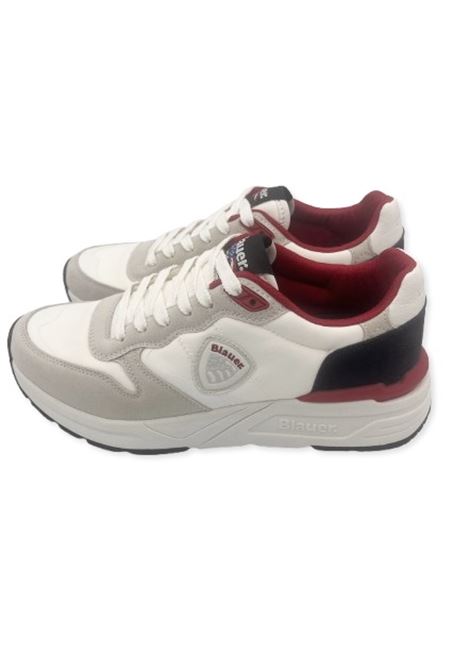 Sneakers blauer uomo s5ray01 white navy  yellow pe25 BLAUER | S5RAY01/NYNNYLON WHITE/NAVY