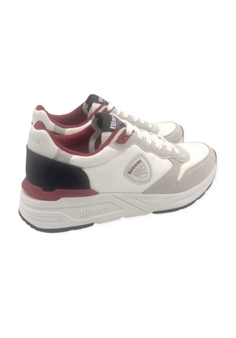 Sneakers blauer uomo s5ray01 white navy  yellow pe25 BLAUER | S5RAY01/NYNNYLON WHITE/NAVY