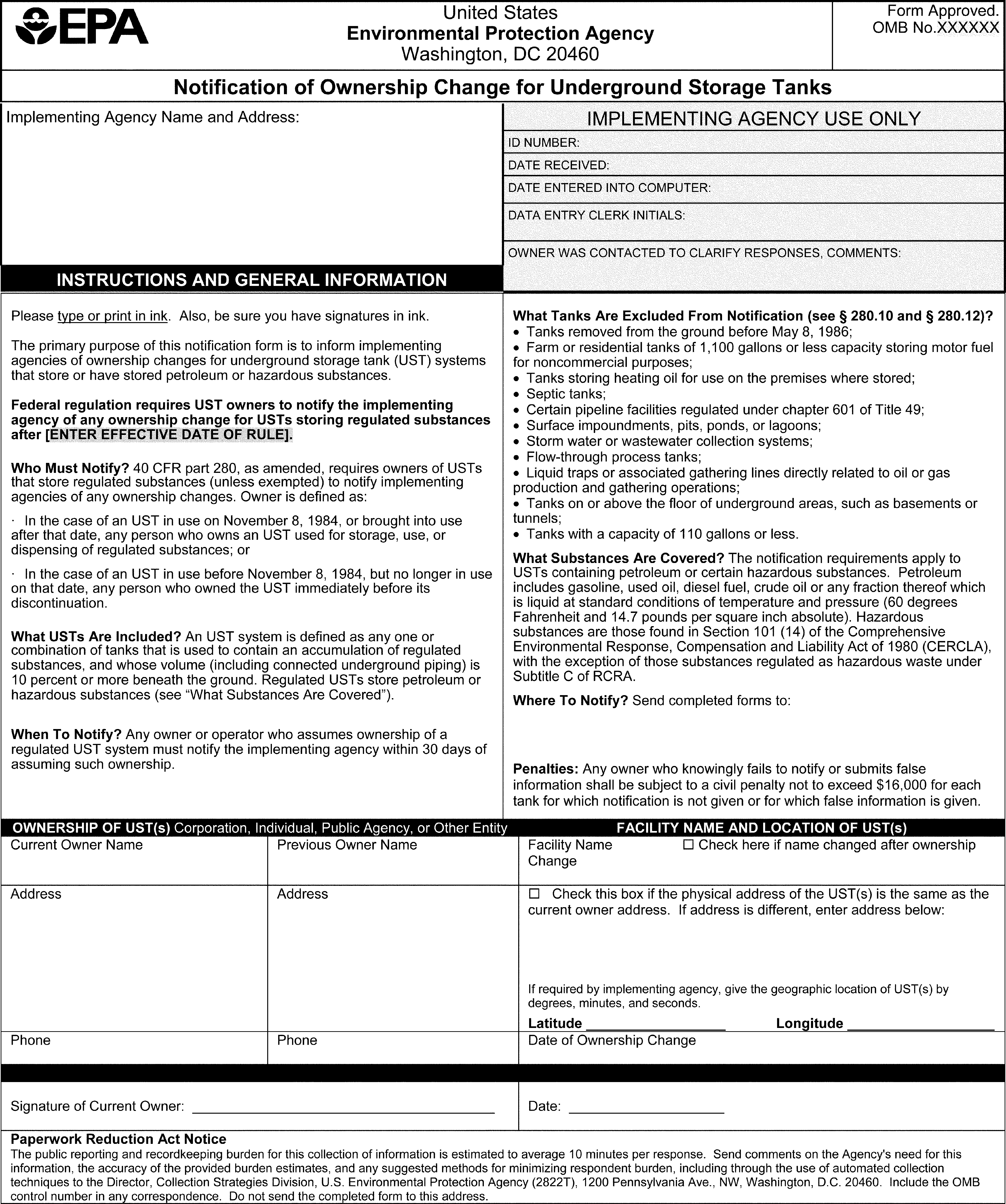Federal Register Revising Underground Storage Tank RegulationsRevisions to Existing
