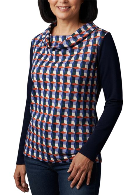 Geometric fancy half-neck jumper ISTINTI | sweaters | 31714BLU